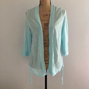 NWT Chico's Side Ruched Rita Cardigan in Aria Aqua Size 1 (US Medium)